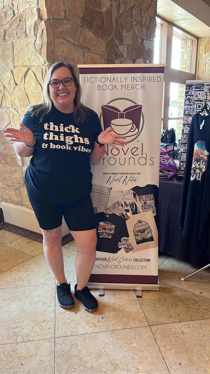Thick Thighs and Book Vibes Short-Sleeve Unisex T-Shirt - Novel Grounds